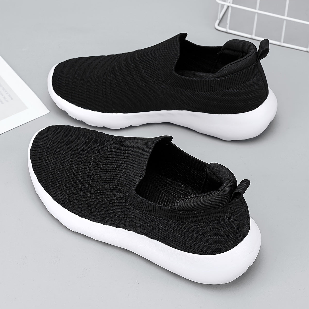 Women's Textured Slip on Walking Shoes Lightweight Casual Sneakers