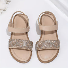 Girls Rhinestone Open Toe Sandals Outdoor Beach Summer Lightweight Shoes