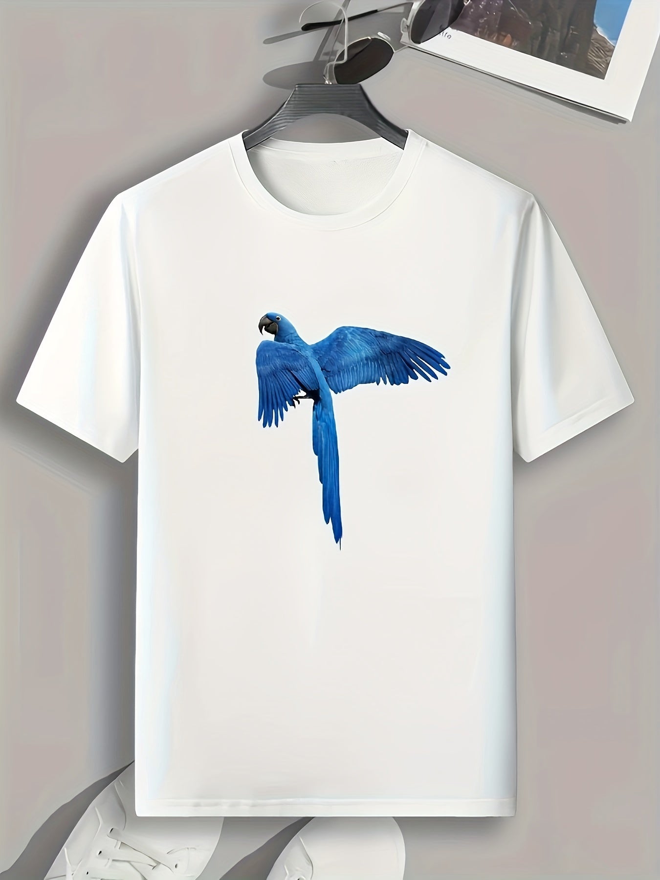 Parrot Pattern Print Men's Comfy Sports T-shirt Graphic Tee