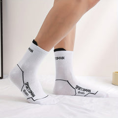 Men's Mid Calf Sports Socks for Running Cycling Fitness Basketball