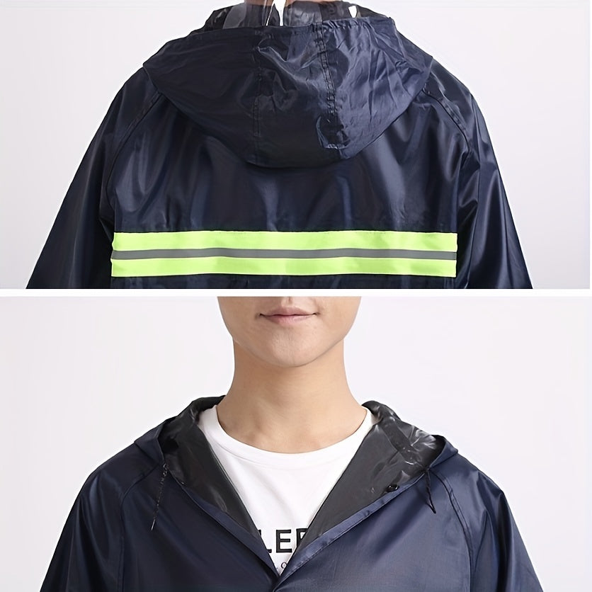 Adult Reflective Poncho Raincoat Full Body Rainproof Outdoor Windbreaker