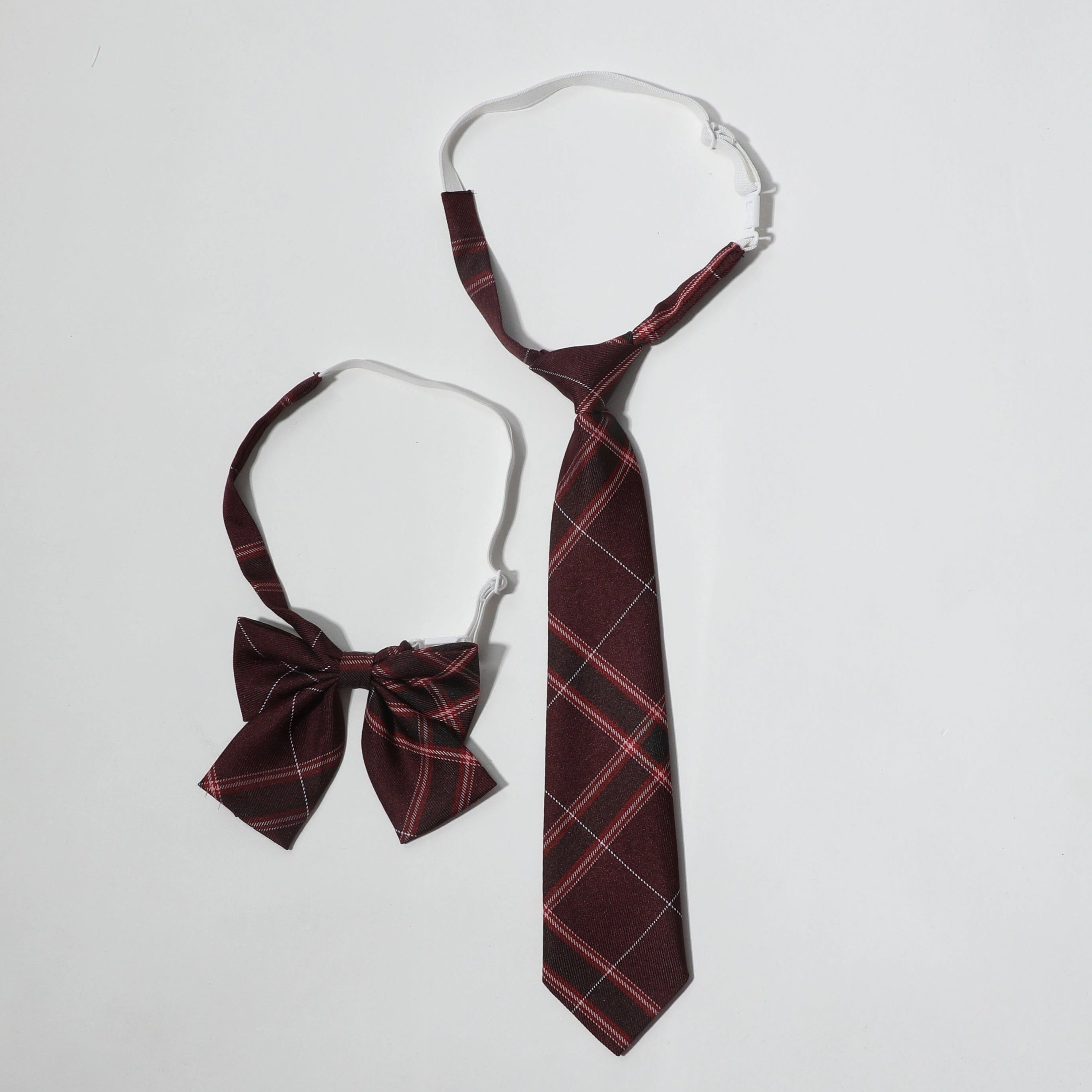 Red Striped Bow Tie Classic Neck Tie College Style Adjustable Bow Tie