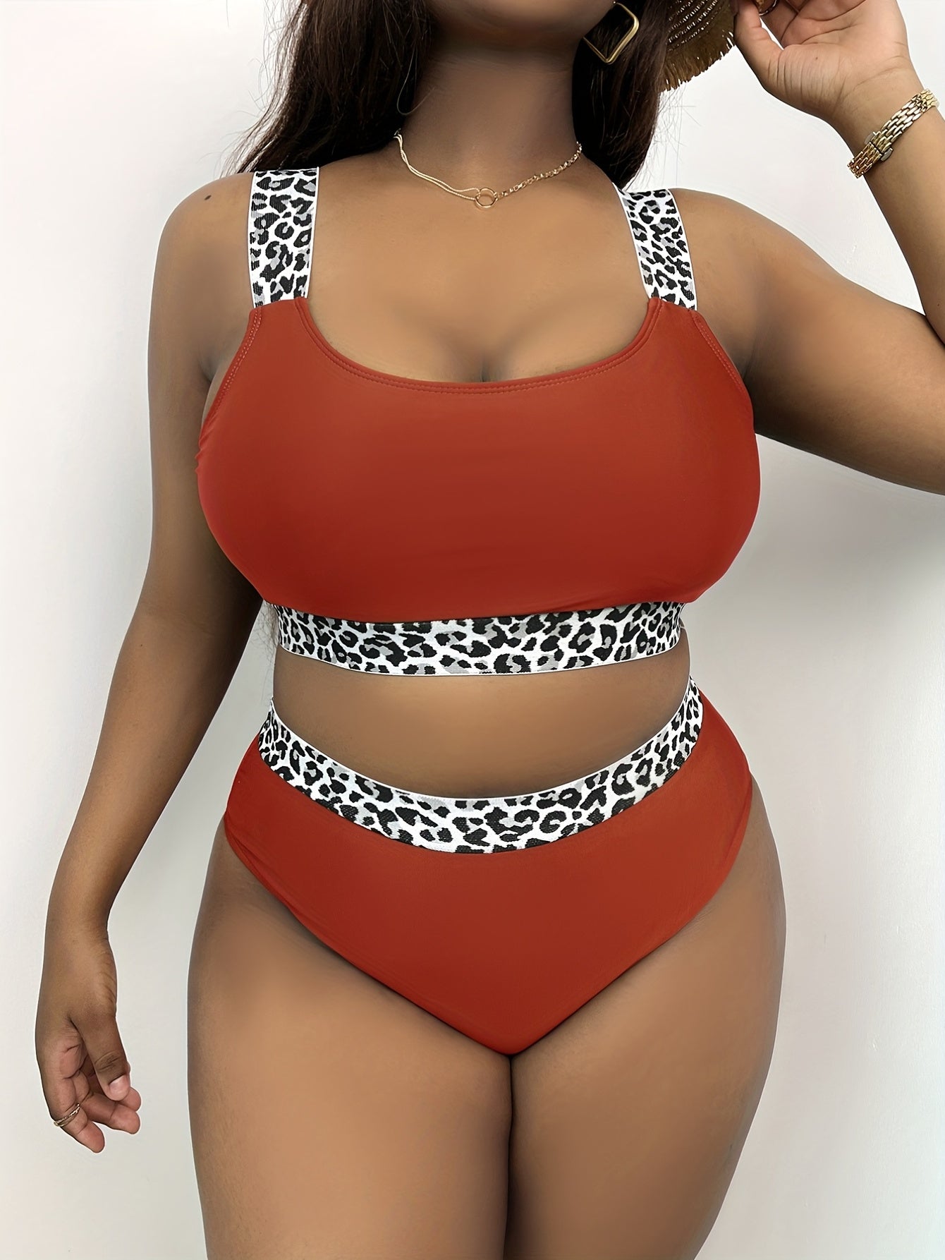 Leopard Cami Top & Panty Swimsuit Set