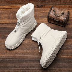 Women's Letter Print Lace Up Winter Boots