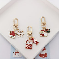 Christmas Elk Santa Keychain Car Pendant Gift Zipper Bag Ornament Key Chain