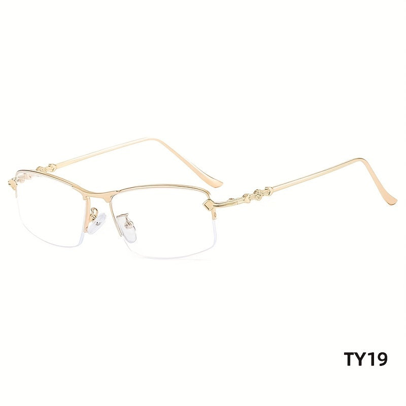 Golden Wire Half Frame Glasses for Men