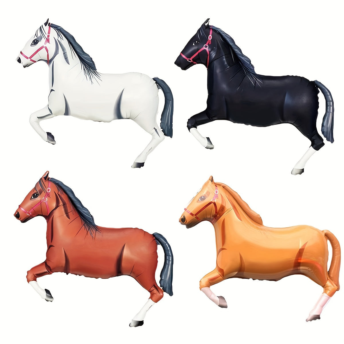 4pcs 76.2cm Horse Balloons - Horse Themed Party Balloons for Birthday Party