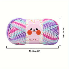 2 Rolls Dye Flower Wool Acrylic Thick Yarn for Crocheting and Knitting, 200g