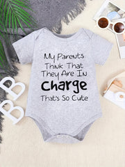 Funny Letter Print Cotton Onesie Romper for Kids