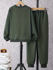 Boy's Cartoon Car Sweatshirt & Sweatpants Set for Spring Fall
