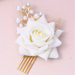 Rose Flower Hair Combs Bridal Tiaras Floral Headpiece Wedding Bride Accessories