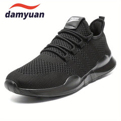 Men's Knitted Breathable Walking Shoes Lightweight Comfy Casual Shoes Spring