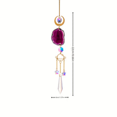 6pcs Agate Slice Suncatchers Crystal Prisms Wind Chimes Ornaments