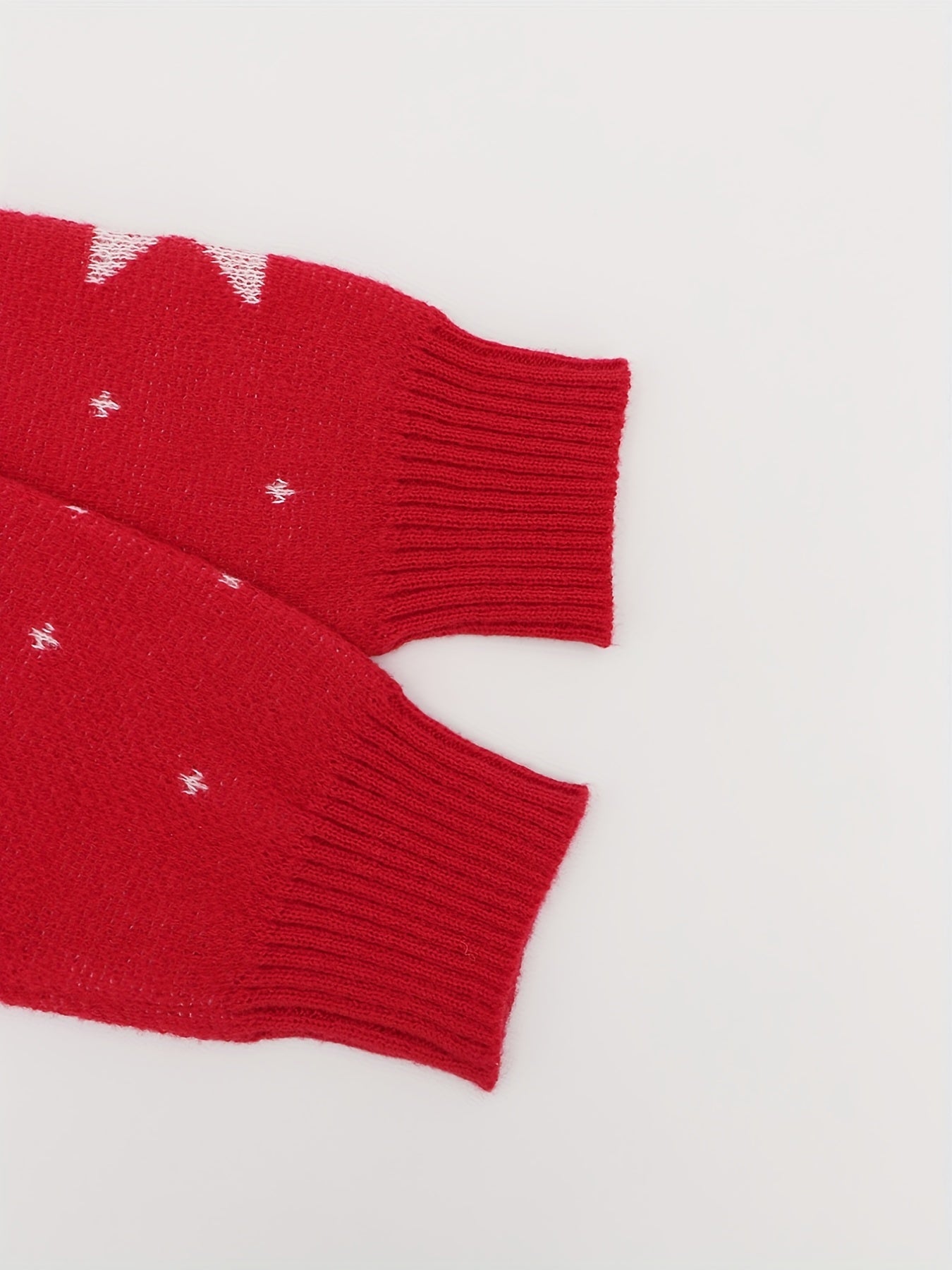 Christmas Elements Pattern Pullover Sweater Crew Neck Women's Clothing