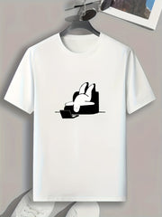 Cartoon Print Men's Graphic T-shirt for Summer