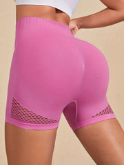 Women's Hollow Out Yoga Sports Shorts Hip Lifting Workout Biker Shorts