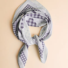 Plaid Print Bandana Classic Shawl Satin Square Scarf Neckerchief