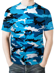 Men's Camo Crew Neck Tee Short Sleeve for Summer