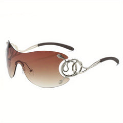 Snake Temple Sunglasses Gradient Rimless UV400
