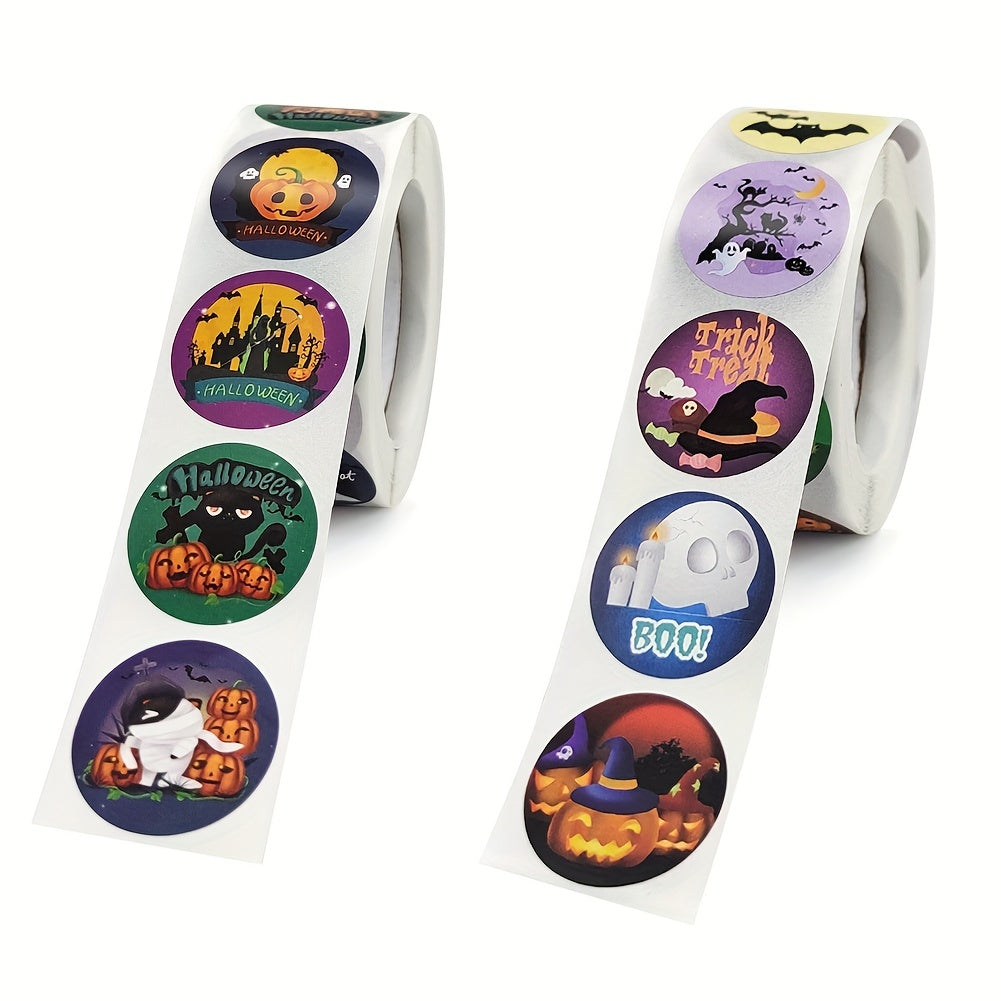1000pcs Halloween Stickers Pumpkin Bat Spider Sticker Roll for Halloween