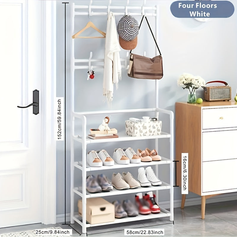 Thickened & Reinforced 59" Shoe & Hat Rack Clothes Rack