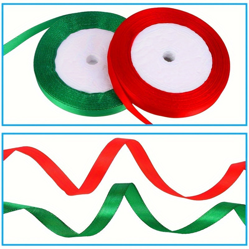 100 Yards Christmas Metallic Glitter Satin Ribbon Set