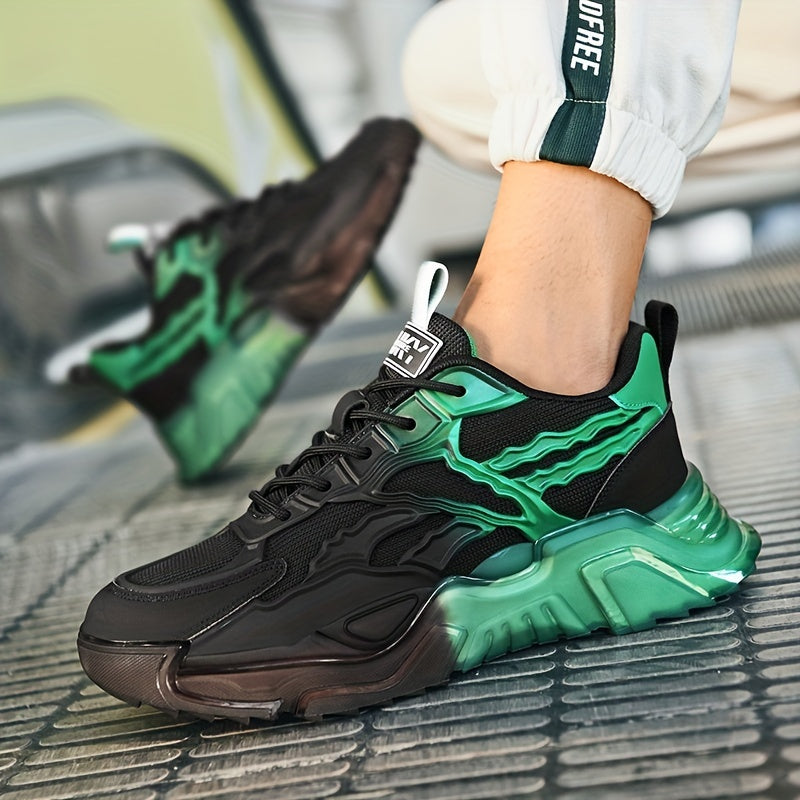 Men's Lace up Athletic Shoes Shock Absorbing Breathable Chunky Sneakers