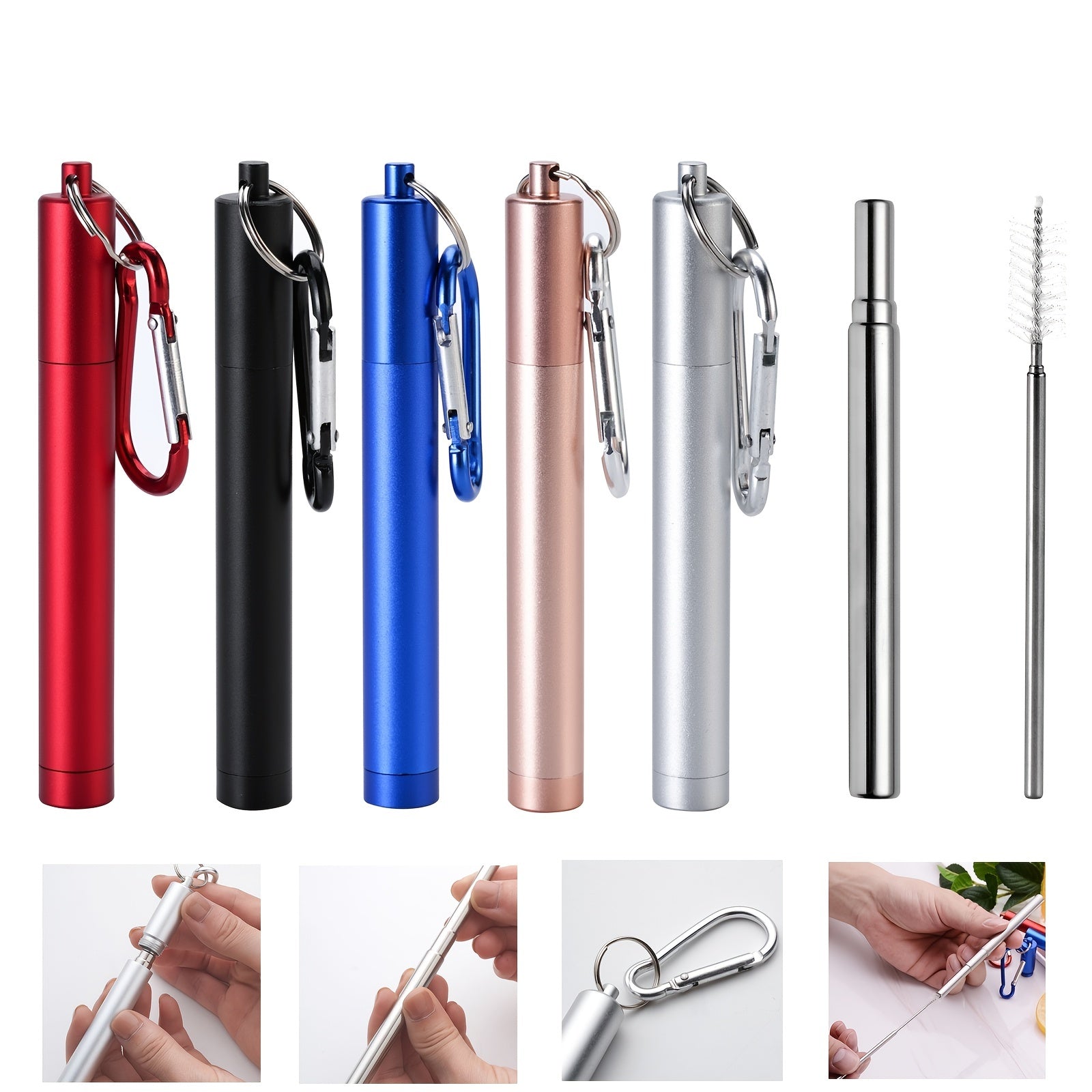 Portable Telescopic Straw Set Stainless Steel