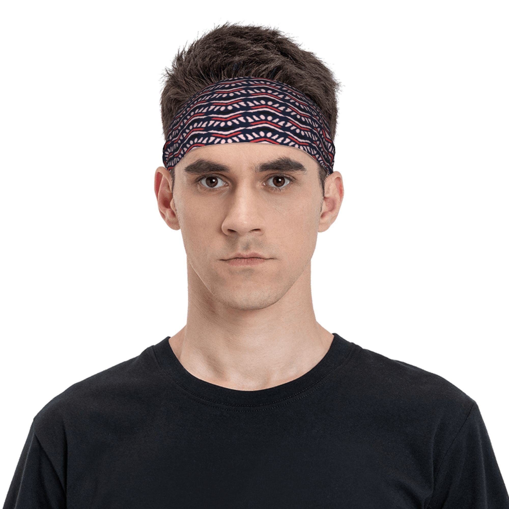 Boho Vintage Headband Non Slip Hair Band Navy Soft Headband for Gym Yoga
