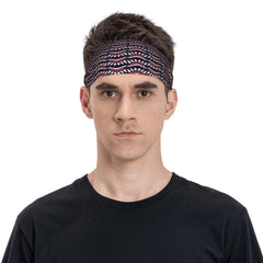 Boho Vintage Headband Non Slip Hair Band Navy Soft Headband for Gym Yoga