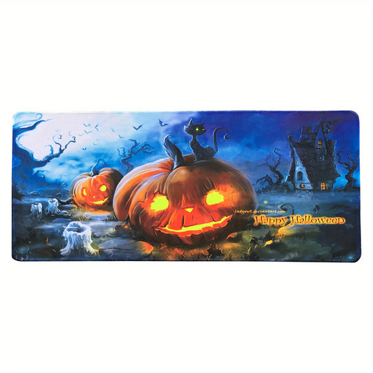 Happy Halloween Pumpkin Ghost And Bats Mouse Pad XL