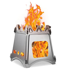Portable Camping Wood Burning Stove Stainless Steel Lightweight Alcohol Stove