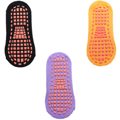 3 Pairs Multicolor Yoga Socks Non Slip Sporty Ankle Socks Gripper Socks