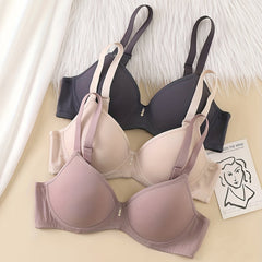 3pcs Solid Push Up T Shirt Bras Women's Lingerie