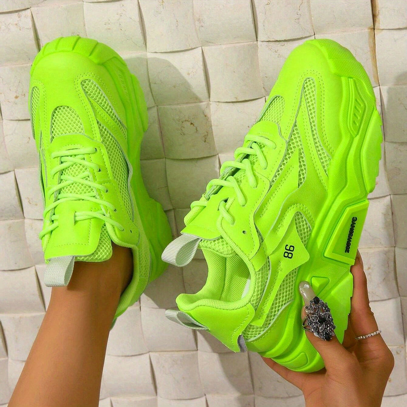 Women's Mesh Chunky Sneakers Low Top Platform Trainers