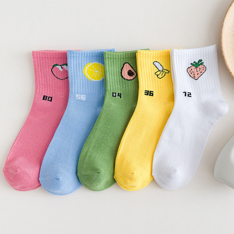 5 Pairs Fruit Ankle Socks Women's Stockings