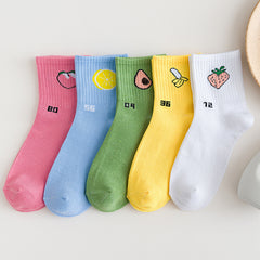 5 Pairs Fruit Ankle Socks Women's Stockings