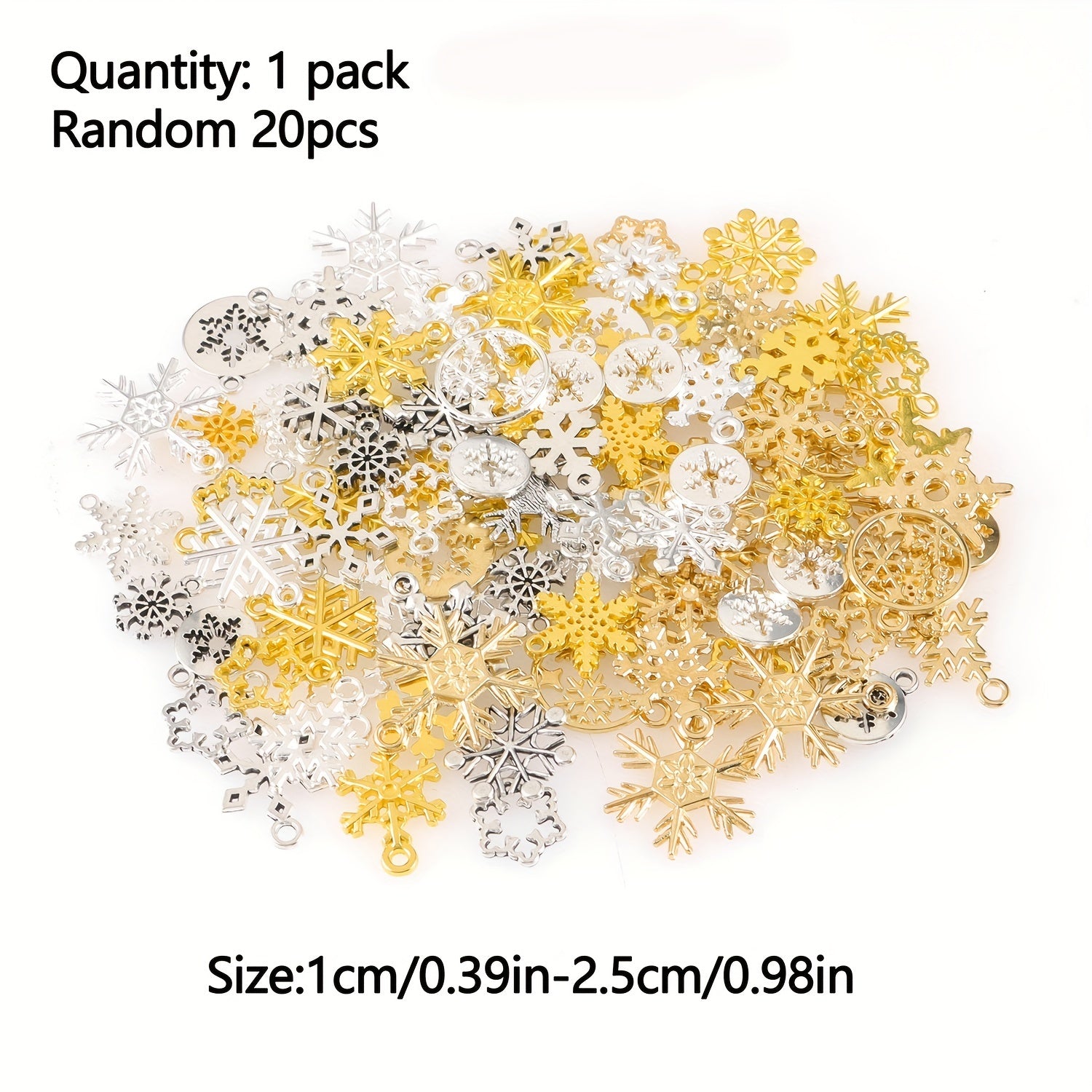 20pcs Snowflake Charms Alloy Pendants For Christmas Winter Jewelry Making