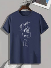 Abstract Sketch Men's Comfy T-shirt for Outdoor Summer