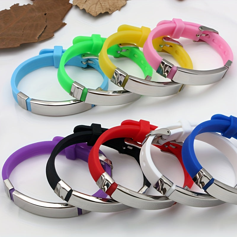 Personalized Titanium Steel Silicone Couple Bracelet