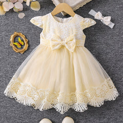 Girls Princess Dress Baby Girls Floral Graphic Mesh Puffy Casual