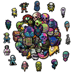50 Neon Skull Stickers Waterproof Vinyl Decals for Laptops Water Bottles Phones