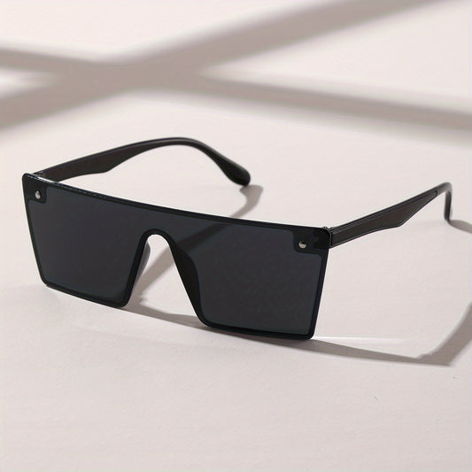 Flat Top Sunglasses Gradient Lens Rivet Decor Eyewear UV400
