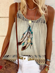 Women's Plus Colorful Grid Print Cami Top