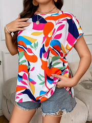 Floral Print Twist Back Bat Sleeve Top