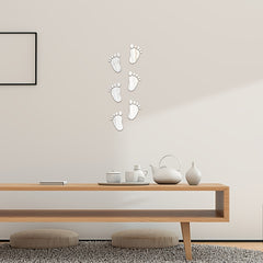 36pcs Acrylic 3D Mirror Sticker Baby Footprint Mirror Wall Stick