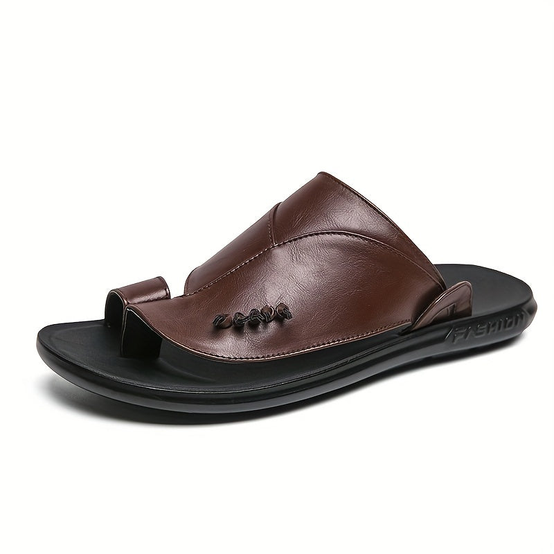 Men's Open Toe Hook And Loop Sandals Non Slip Comfortable Beach Shoes Summer