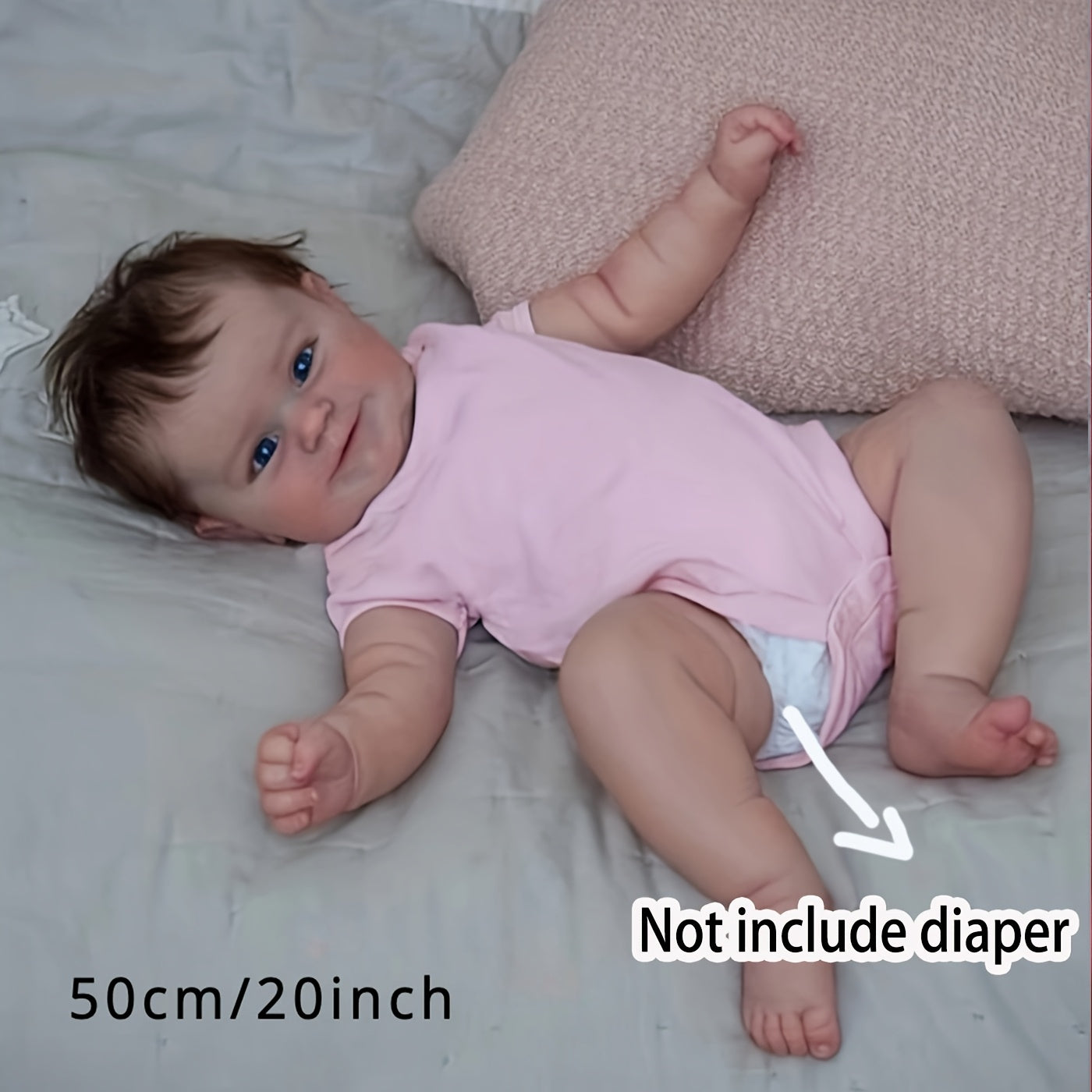 20in Reborn Baby Girl Doll w/ Full Vinyl Body Newborn Bebe Princess Toddler