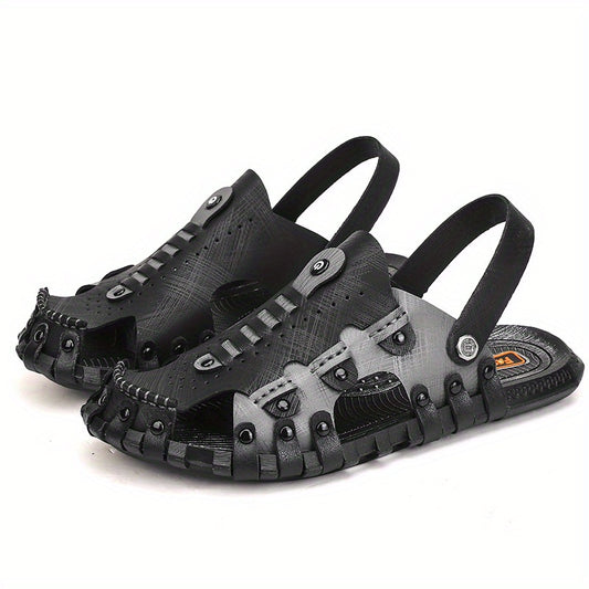 Men's Leather Hiking Sandals Non Slip Beach Sandals