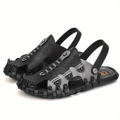 Men's Leather Hiking Sandals Non Slip Beach Sandals